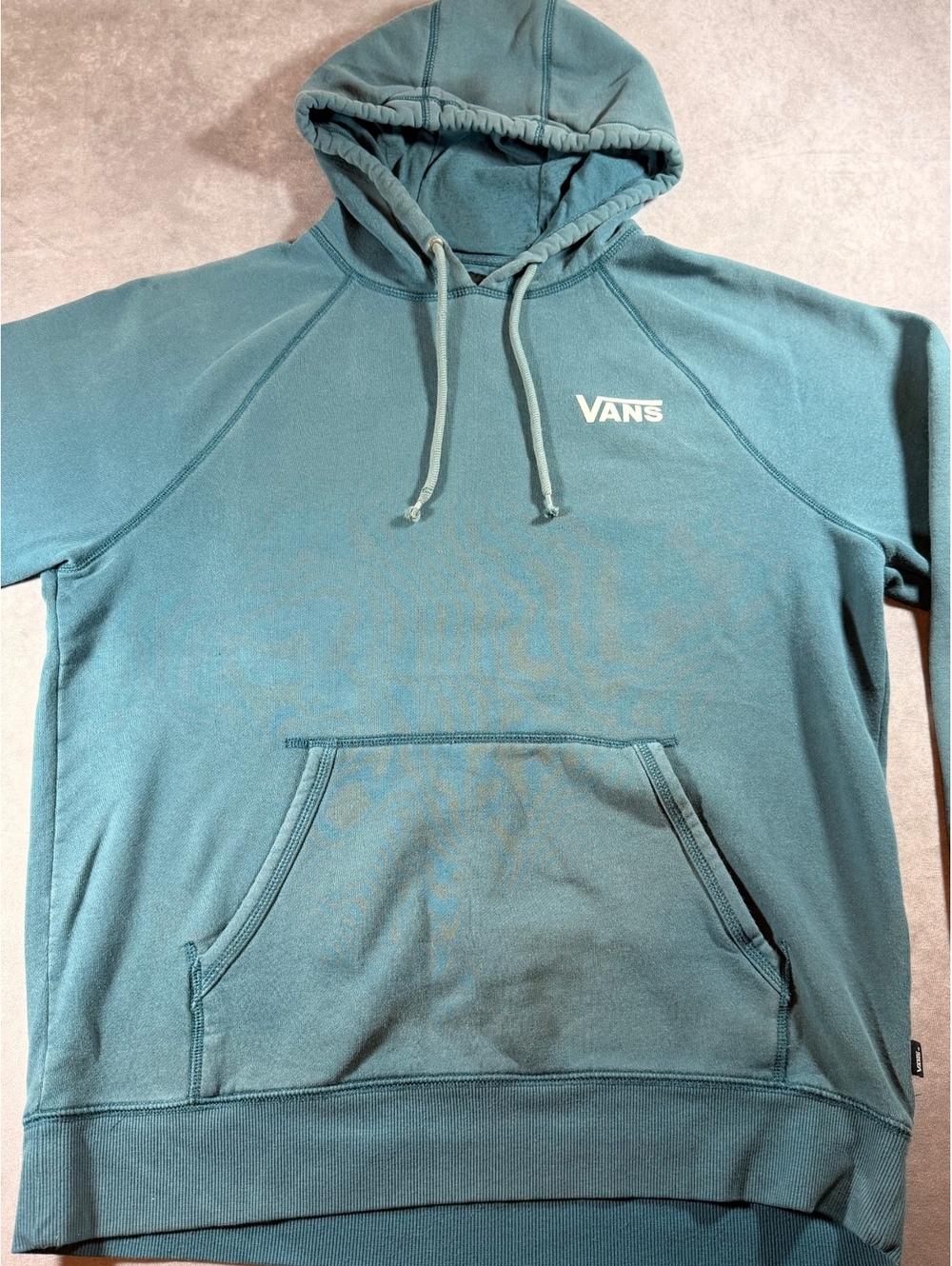 Vans Men's Large Teal Pullover Hoodie with 'Off The Wall' Print - Picture 4 of 6